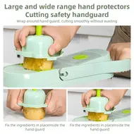 Vegetable Chopper Food Slicer 15 in 1 Multifunctional Kitchen Dicer Cutter with 9 Blades Egg Separator Hand Guard Colander & Container 499