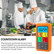 ​Wireless Meat Thermometer with 4 Probes 328Ft Long Range Colour LCD Backlight Display Countdown Timer Temperature Alarm Digital Remote Control BBQ Thermometer for Barbecue Grill Oven Kitchen - colour screen 533