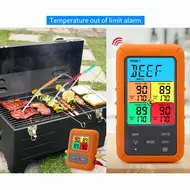 ​Wireless Meat Thermometer with 4 Probes 328Ft Long Range Colour LCD Backlight Display Countdown Timer Temperature Alarm Digital Remote Control BBQ Thermometer for Barbecue Grill Oven Kitchen - colour screen 533