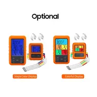 ​Wireless Meat Thermometer with 4 Probes 328Ft Long Range Colour LCD Backlight Display Countdown Timer Temperature Alarm Digital Remote Control BBQ Thermometer for Barbecue Grill Oven Kitchen - colour screen 533