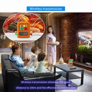 ​Wireless Meat Thermometer with 4 Probes 328Ft Long Range Colour LCD Backlight Display Countdown Timer Temperature Alarm Digital Remote Control BBQ Thermometer for Barbecue Grill Oven Kitchen - colour screen 533