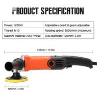 ​1200W 220 Volt Adjustable Speed Car Electric Polisher Waxing Machine for Automobile & Furniture Polishing 679