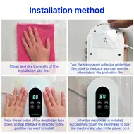 ​2 IN 1 Air Purifier and Ozone Steriliser for Home with Timer Digital Touch Screen APP Control Ionizer Air Purifier Ozone for Pets No Drilling Wall Mount Portable Air Cleaner Bedroom Dormitory Hotel - 2Pcs 611