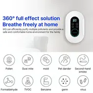 ​2 IN 1 Air Purifier and Ozone Steriliser for Home with Timer Digital Touch Screen APP Control Ionizer Air Purifier Ozone for Pets No Drilling Wall Mount Portable Air Cleaner Bedroom Dormitory Hotel - 2Pcs 611