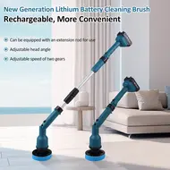 21V electric floor scrubber retractable multi-function lithium cleaning 21V electric floor scrubber retractable multi function lithium cleaning brush cordless shower brush with 8 interchangeable brush heads 2 adjustable speeds and adjustable extension han 666