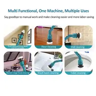 21V electric floor scrubber retractable multi-function lithium cleaning 21V electric floor scrubber retractable multi function lithium cleaning brush cordless shower brush with 8 interchangeable brush heads 2 adjustable speeds and adjustable extension han 666
