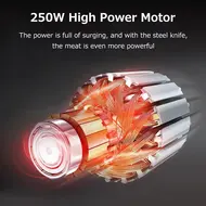 ​2L Large Household Capacity Electric Meat Grinder Stainless Steel 2 Gears 250W High Power Kitchen Cooker Blender 612