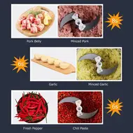 ​2L Large Household Capacity Electric Meat Grinder Stainless Steel 2 Gears 250W High Power Kitchen Cooker Blender 612