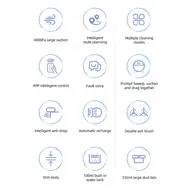 ​3 in 1 Vacuum Cleaner Robot Max 4000Pa Wet and dry vacuum cleaner support WiFi app control with voice prompts Self Charging Sweeping Function - White 614