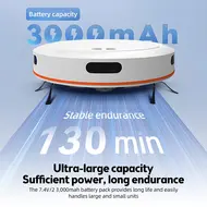 ​3 in 1 Vacuum Cleaner Robot Max 4000Pa Wet and dry vacuum cleaner support WiFi app control with voice prompts Self Charging Sweeping Function - White 614