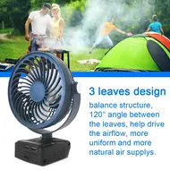 ​5inch 3 Blades Desktop Lithium Battery Air Fan Cooling Blower Fan Electric Cooling Unit Home Appliances 620