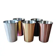 ​5pcs Stainless Steel Cups 500ml Capacity  Shatterproof Metal Cups for Kids Adults Travel Outdoor Camping Party Family Gathering - rainbow 647