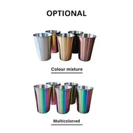 ​5pcs Stainless Steel Cups 500ml Capacity  Shatterproof Metal Cups for Kids Adults Travel Outdoor Camping Party Family Gathering - rainbow 647