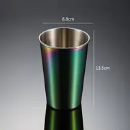 ​5pcs Stainless Steel Cups 500ml Capacity  Shatterproof Metal Cups for Kids Adults Travel Outdoor Camping Party Family Gathering - rainbow 647