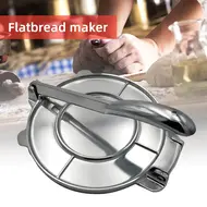 ​8 Inches Heavy Duty Tortilla Press Aluminum Alloy Pre-Seasoned Roti Maker with Handle for Corn Dough Pizza Pie & Flour Tortilla -  Silver 649