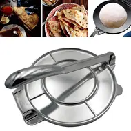 ​8 Inches Heavy Duty Tortilla Press Aluminum Alloy Pre-Seasoned Roti Maker with Handle for Corn Dough Pizza Pie & Flour Tortilla -  Silver 649