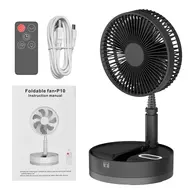 ​9 Inch Portable Stand Fan with 10800mAh Type-C Battery Rechargeable Oscillating Stand Fan with LED Night Light Remote Control Telescopic 4 Speed Silent Timer Fan for Home Kitchen Outdoor Camping -  White 651
