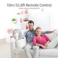 ​9 Inch Portable Stand Fan with 10800mAh Type-C Battery Rechargeable Oscillating Stand Fan with LED Night Light Remote Control Telescopic 4 Speed Silent Timer Fan for Home Kitchen Outdoor Camping -  White 651