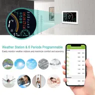 95-240V Wi-Fi Smart Programmable Thermostat 5+1+1 Six seasons Voice APP Control Backlight LCD Water Gas Boiler Heater - 2Pcs - White 602
