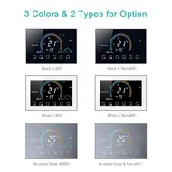 95-240V Wi-Fi Smart Programmable Thermostat 5+1+1 Six seasons Voice APP Control Backlight LCD Water Gas Boiler Heater - 2Pcs - White 602