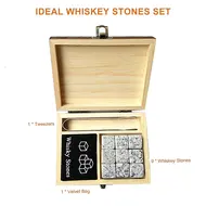 ​9PCS Whiskey Stones Set Chilling Stones - Grey 653