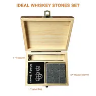 ​9PCS Whiskey Stones Set Chilling Stones - Grey 653