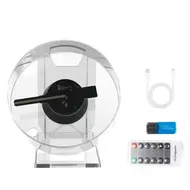 DF-11 3D Hologram Fan 11cm LED Holographic Projector Advertising Portable Desktop Naked Eye Stereo Display with Speaker (Transparent) 616