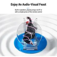 DF-11 3D Hologram Fan 11cm LED Holographic Projector Advertising Portable Desktop Naked Eye Stereo Display with Speaker (Transparent) 616