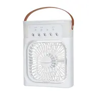 Desktop Cold Air Fan Humidifier Mini Air Cooler Mist Sprayer with Colourful Night Light - White 596
