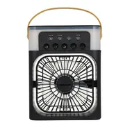 Desktop Cold Air Fan Humidifier Mini Air Cooler Mist Sprayer with Colourful Night Light - Black 595
