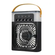 Desktop Cold Air Fan Humidifier Mini Air Cooler Mist Sprayer with Colourful Night Light - White 596