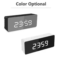 Digital Desk Alarm Clock LED Mirror Alarm Clocks Temperature Display - White 632