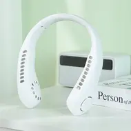 ​Fan 5 Gear Portable Leafless Digital Screen 2600mAh Hang Necklace Large Capacity Lazy USB Portable Cooling Small Fan -  Green 564