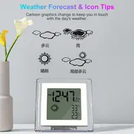 ​LCD Multi Function Electronic Alarm Clock Human Body Sensor Weather Forecasting Temperature and Humidity Clock - 2Pcs 625