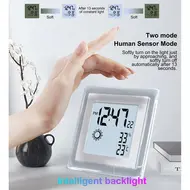 ​LCD Multi Function Electronic Alarm Clock Human Body Sensor Weather Forecasting Temperature and Humidity Clock - 2Pcs 625
