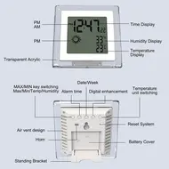 ​LCD Multi Function Electronic Alarm Clock Human Body Sensor Weather Forecasting Temperature and Humidity Clock - 2Pcs 625