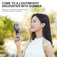 ​Mini Portable Fan Handheld Fan Rechargeable Small Desk Fan 5 Speeds 90° Foldable Battery Powered Fan with Neck Strap for Home Office Travel - White 588