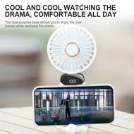 ​Mini Portable Fan Handheld Fan Rechargeable Small Desk Fan 5 Speeds 90° Foldable Battery Powered Fan with Neck Strap for Home Office Travel - White 588