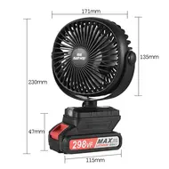 Mini Portable Lithium Electric Fan Outdoor Camping Fan Low Noise 360°Rotating 2 Speeds 1.5Ah Battery 578