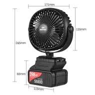 ​Mini Portable Lithium Electric Fan Outdoor Camping Fan Low Noise 360°Rotating 2 Speeds 3.0Ah Battery 577