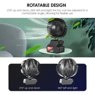 ​Mini Portable Lithium Electric Fan Outdoor Camping Fan Low Noise 360°Rotating 2 Speeds 3.0Ah Battery 577