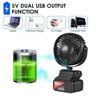 ​Mini Portable Lithium Electric Fan Outdoor Camping Fan Low Noise 360°Rotating 2 Speeds 3.0Ah Battery 577