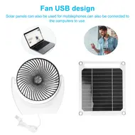 ​Portable 6W Solar Powered Fan Set Monocrystalline Silicon Solar Panel Multifunctional Solar Power Charger 615