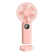 ​Portable Mini Handheld Electric Fan Support 5 Adjustable Wind Speed - Pink 580