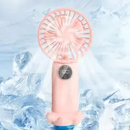 ​Portable Mini Handheld Electric Fan Support 5 Adjustable Wind Speed - Pink 580