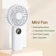 ​Portable Mini Handheld Electric Fan Support 5 Adjustable Wind Speed - Pink 580