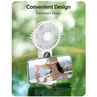 ​Portable Mini Handheld Electric Fan Support 5 Adjustable Wind Speed - Pink 580
