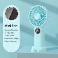 ​Portable Mini Handheld Electric Fan Support 5 Adjustable Wind Speed - Pink 580