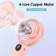 ​Portable Mini Handheld Electric Fan Support 5 Adjustable Wind Speed - Pink 580