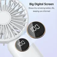 ​Portable Mini Handheld Electric Fan Support 5 Adjustable Wind Speed - Pink 580